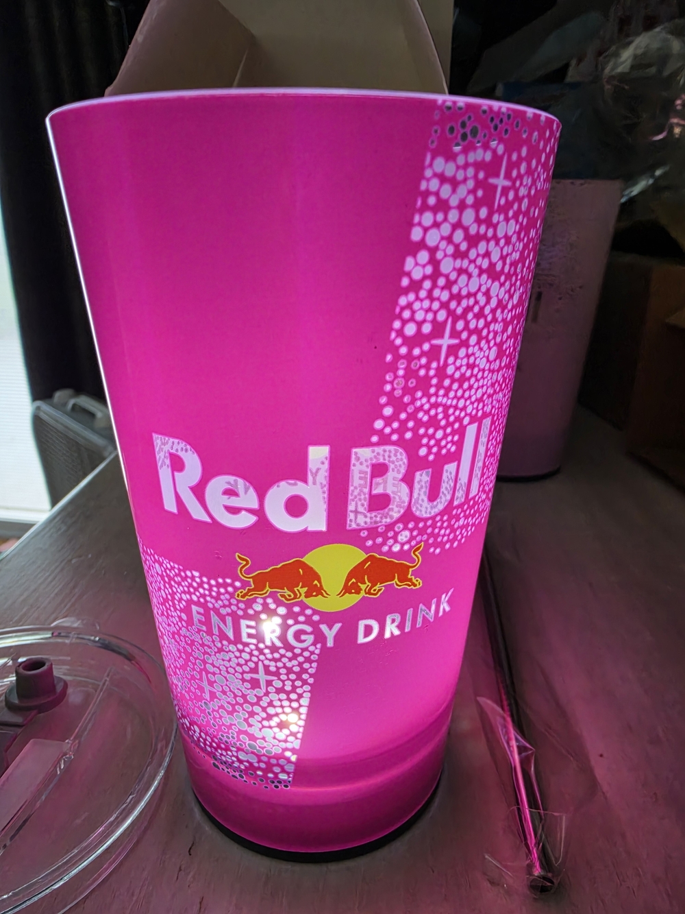Red Bull Pink Energy Drink Lighted Cup